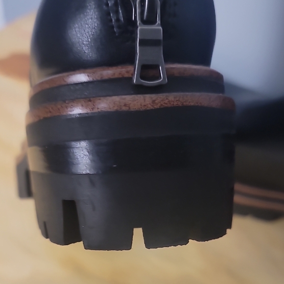 Korks Kork-Ease Vivi Lug Black Chunky Heel Ankle Boots - Picture 7 of 10